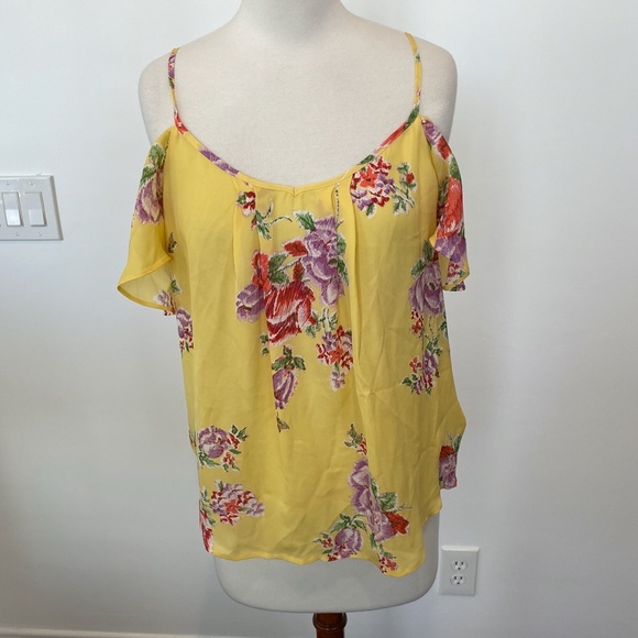 Joie Adorlee yellow floral off shoulder top - Picture 2 of 4